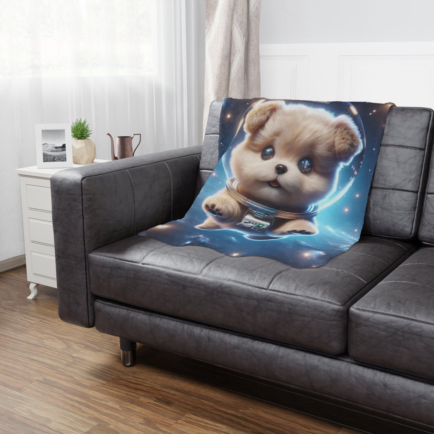 Space Puppy Microfiber Blanket