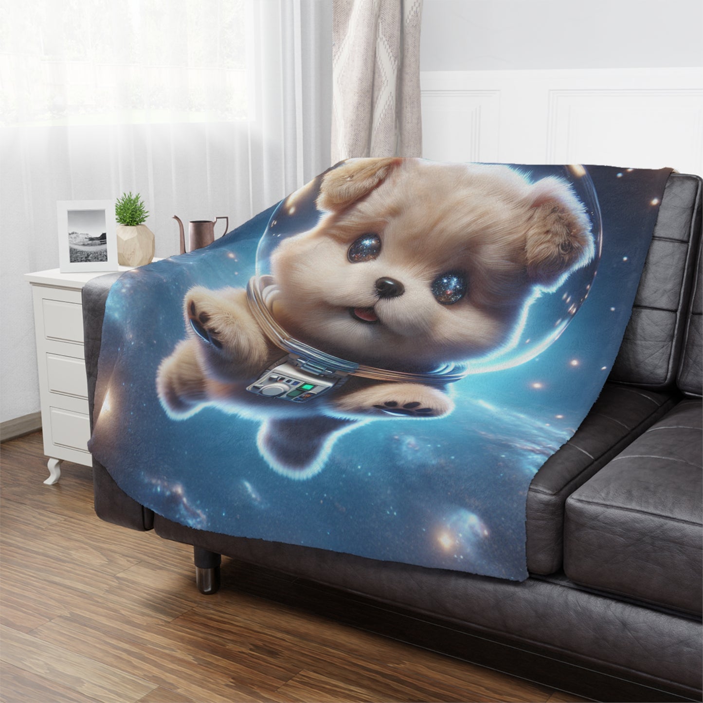 Space Puppy Microfiber Blanket